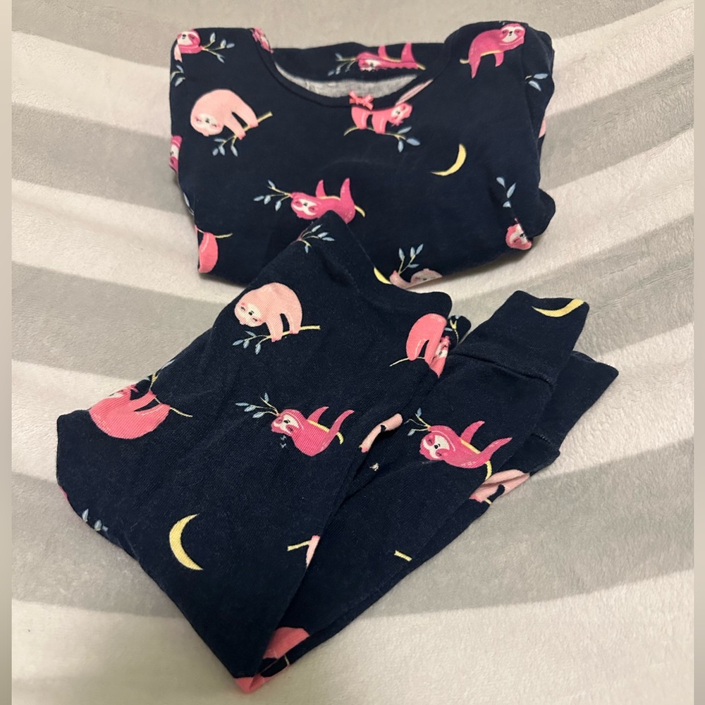 Carter’s brand two-piece pajamas, sloth pattern, size 18 months